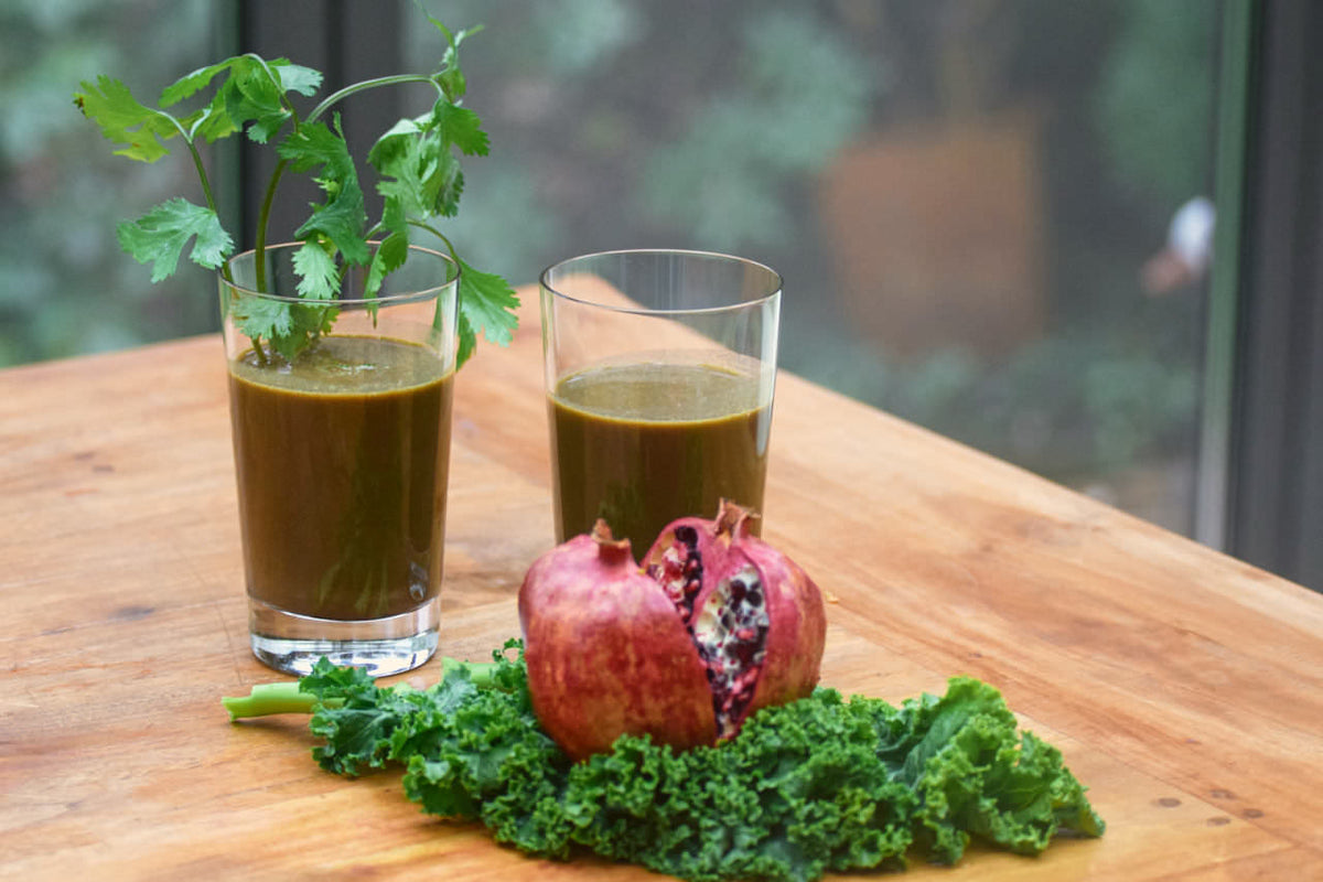 Saft Rezept – Grünkohl Granatapfel Koriander